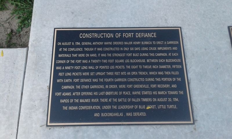 Construction Of Fort Defiance Marker image. Click for full size.