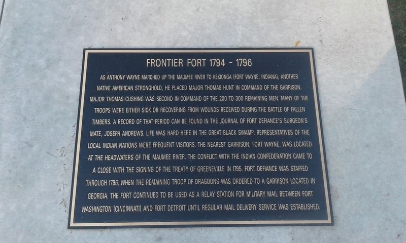 Frontier Fort 1794-1796 Marker image. Click for full size.