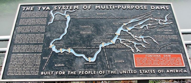 The TVA System of Multi-purpose Dams Marker image. Click for full size.