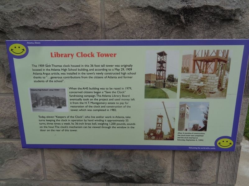 Library Clock Tower Marker image. Click for full size.