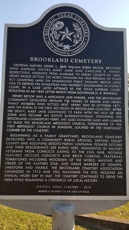 Brookland Cemetery Marker. Click for full size. Brookland Cemetery Marker image. Click for full size.