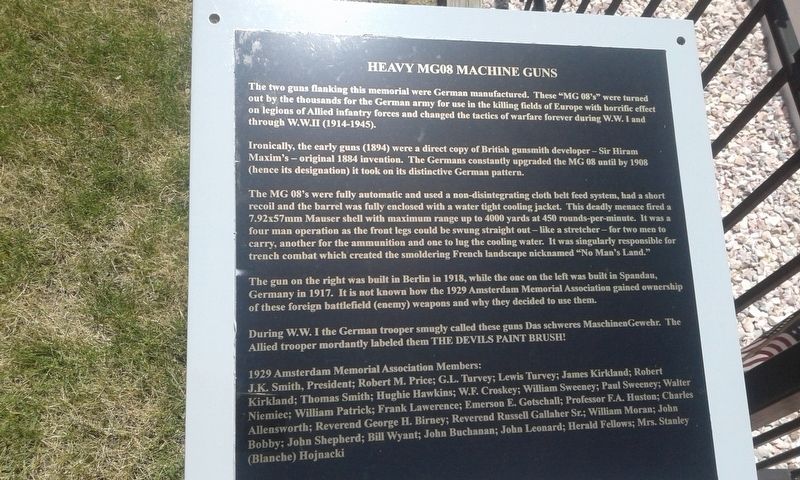 Heavy MG08 Machine Guns Marker. Click for full size. Heavy MG08 Machine Guns Marker image. Click for full size.