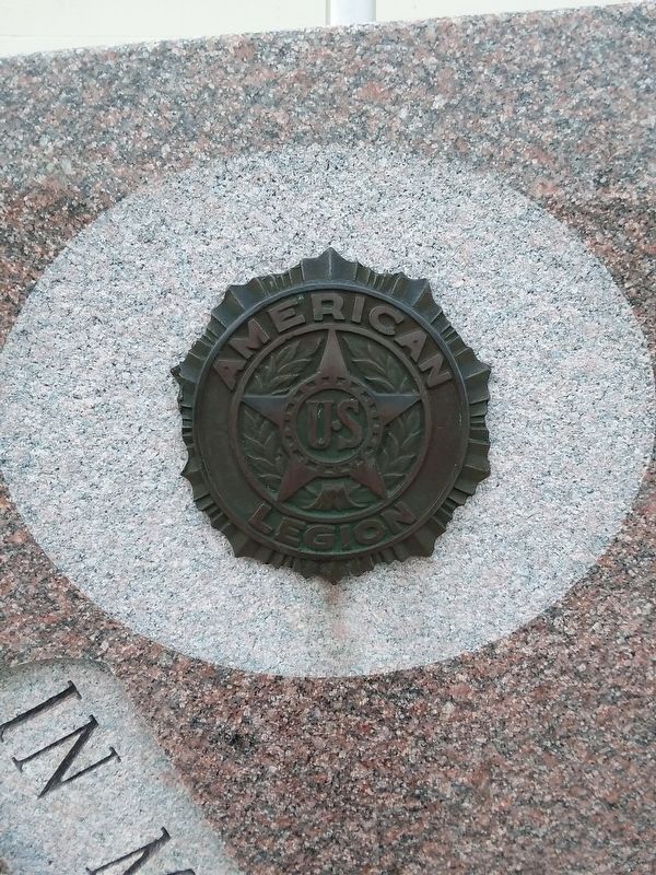 Veterans Memorial - American Legion medallion. Click for full size. Veterans Memorial - American Legion medallion image. Click for full size.