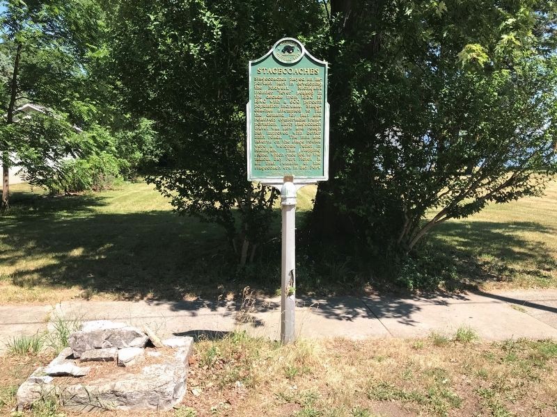 Stagecoaches Marker and Stepping Stone to the former Bay Port Hotel image. Click for full size.
