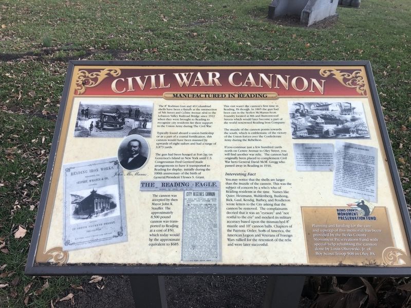 Civil War Cannon Marker image. Click for full size.