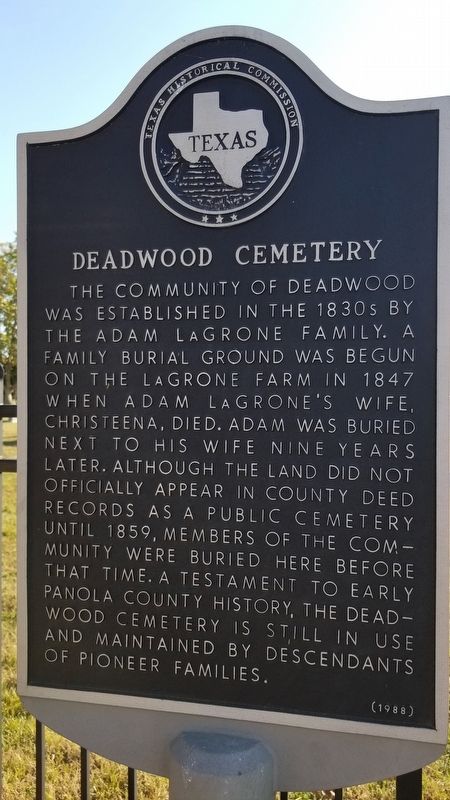 Deadwood Cemetery Marker image. Click for full size.
