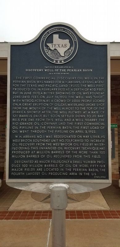 Discovery Well of the Permian Basin Marker image. Click for full size.