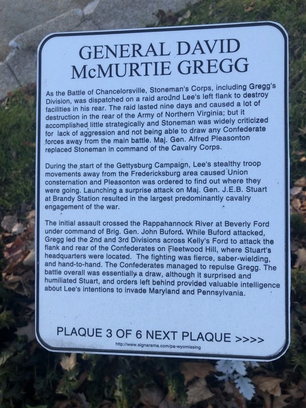 General David McMurtie Gregg Marker image. Click for full size.