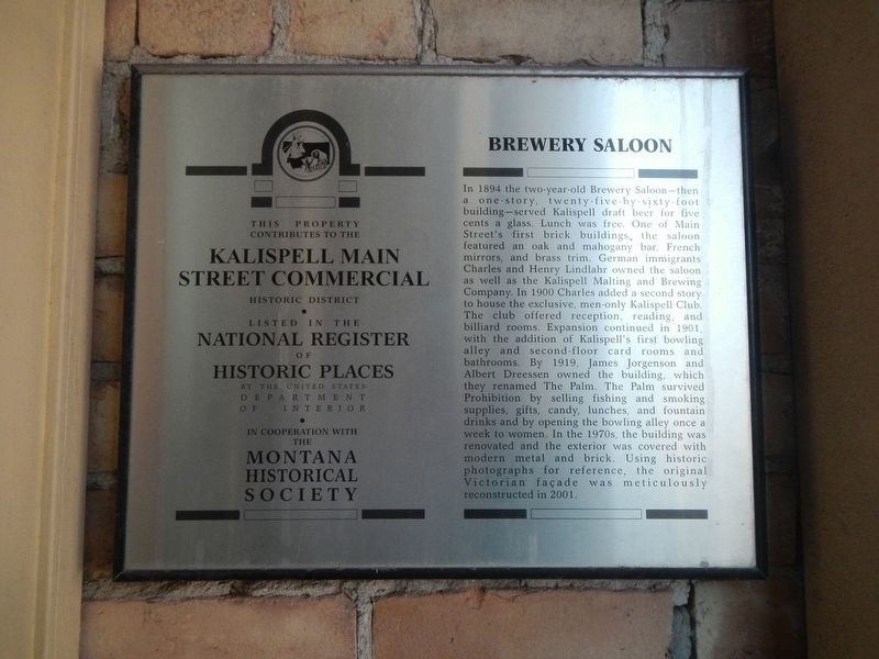 Brewery Saloon Marker image. Click for full size.