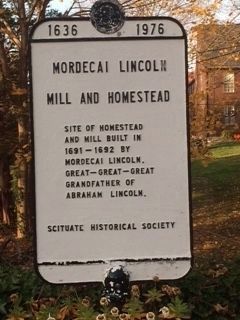 Mordecai Lincoln Mill and Homestead Marker image. Click for full size.