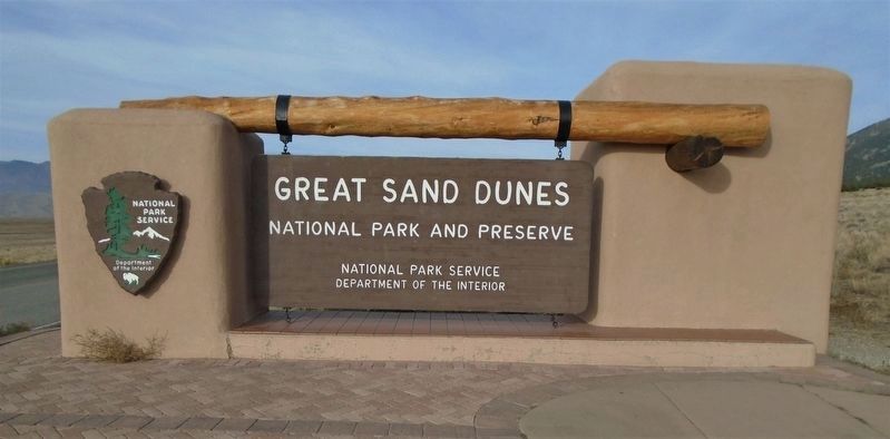 Great Sand Dunes National Park Entrance Sign image. Click for full size.