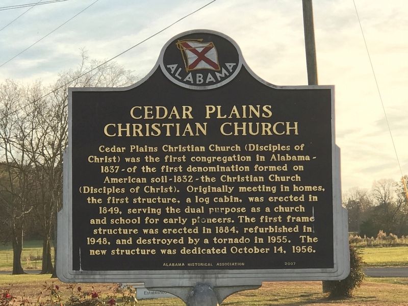 Cedar Plains Christian Church Marker image. Click for full size.