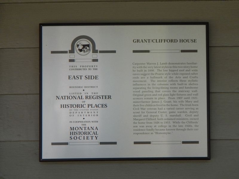 Grant/Clifford House Marker image. Click for full size.