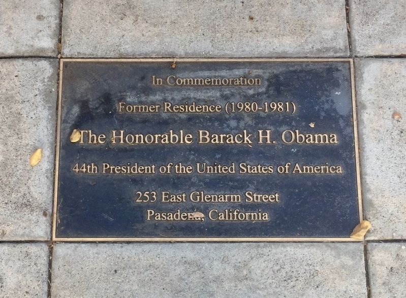 The Honorable Barack H. Obama Marker image. Click for full size.