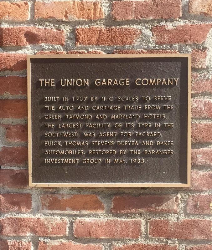 The Union Garage Company Marker image. Click for full size.