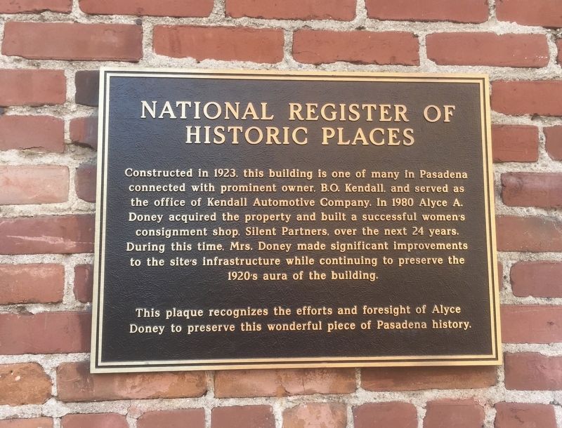 Former Kendall Automotive Company Office Marker image. Click for full size.