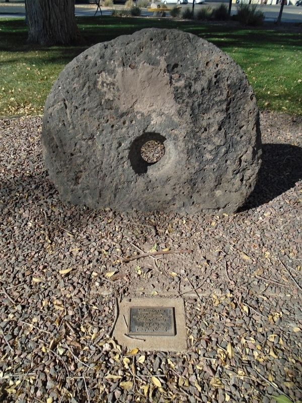 Millstone, c. 1845 and Marker image. Click for full size.