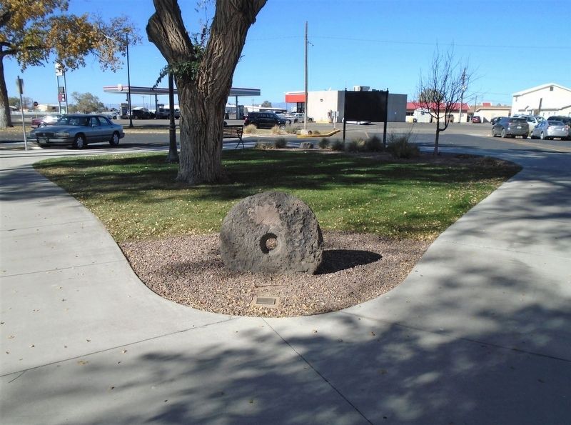Millstone, c. 1845 and Marker image. Click for full size.