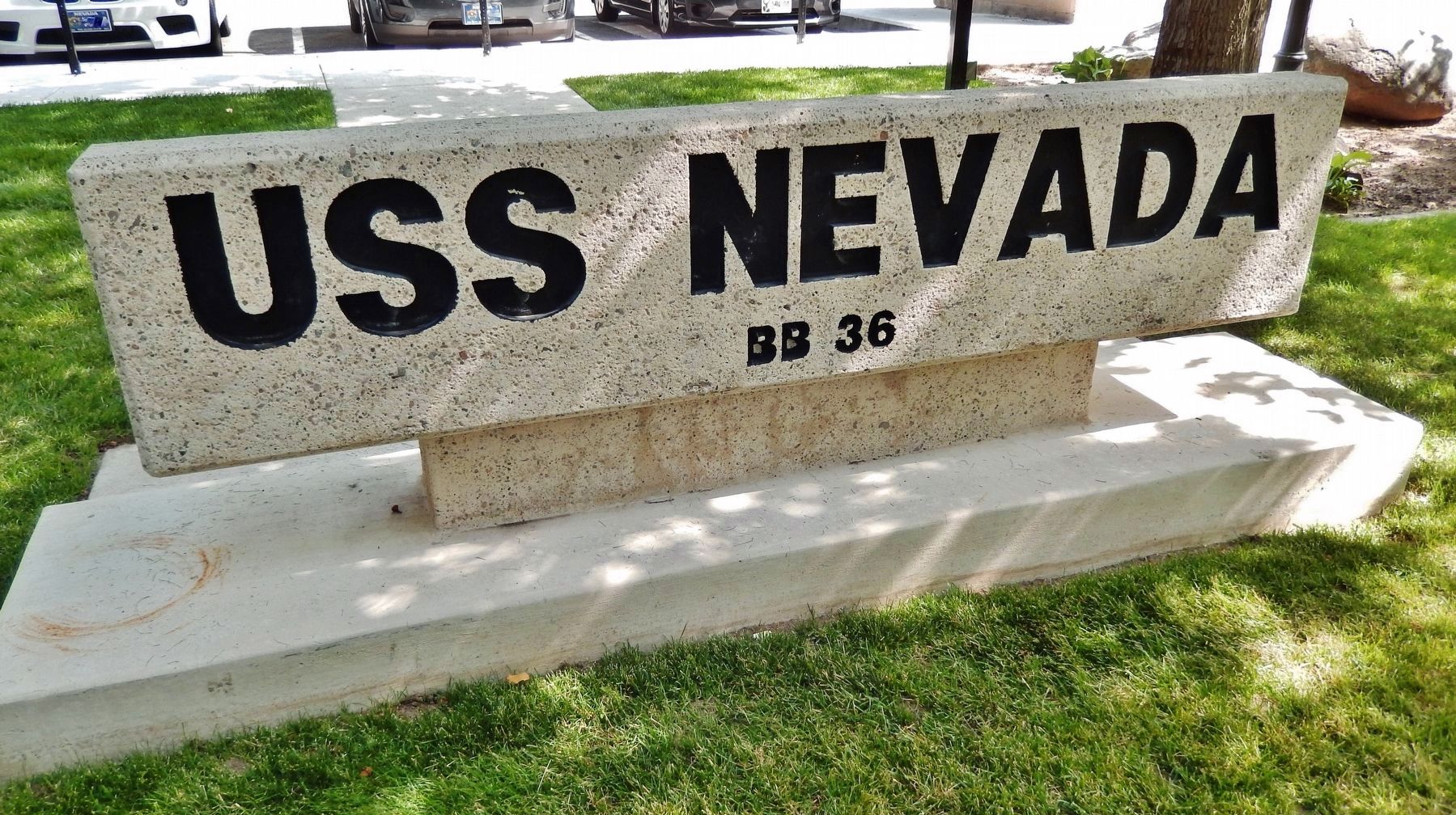 USS Nevada BB-36 Monument (<i>west side</i>) image. Click for full size.