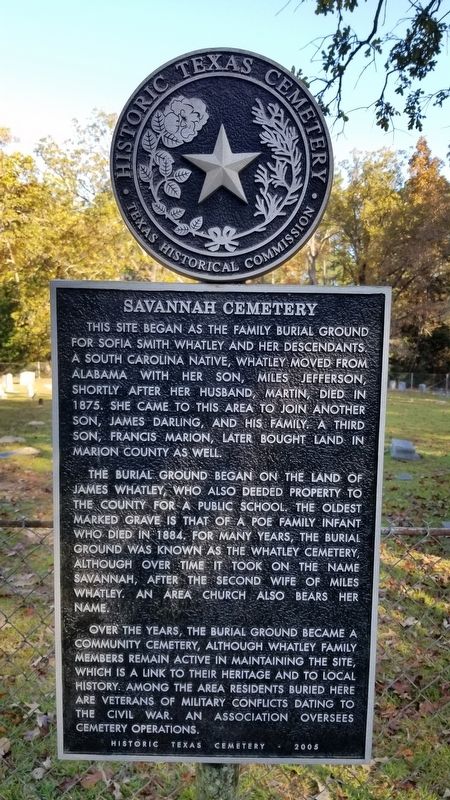 Savannah Cemetery Marker. Click for full size. Savannah Cemetery Marker image. Click for full size.