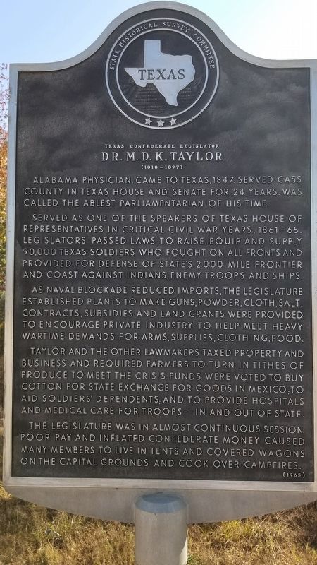 Dr. M.D.K. Taylor Marker. Click for full size. Dr. M.D.K. Taylor Marker image. Click for full size.