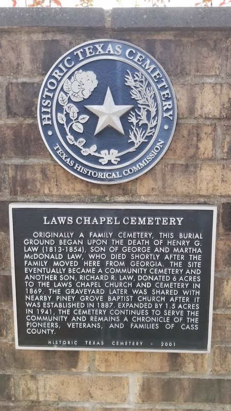 Laws Chapel Cemetery Marker image. Click for full size.