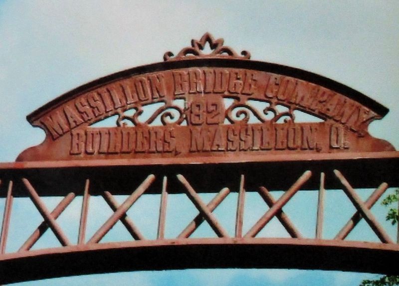 Cast iron plaque from old bridge image. Click for full size.