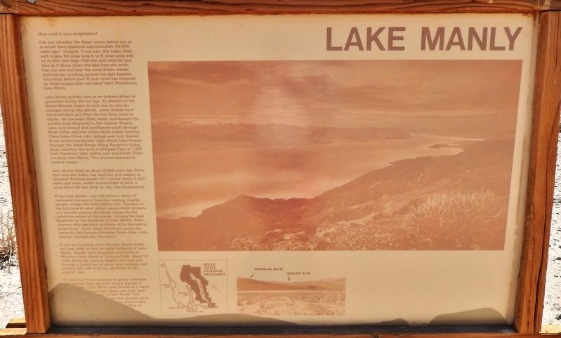 Original Marker - Lake Manly. Click for full size. Original Marker - Lake Manly image. Click for full size.