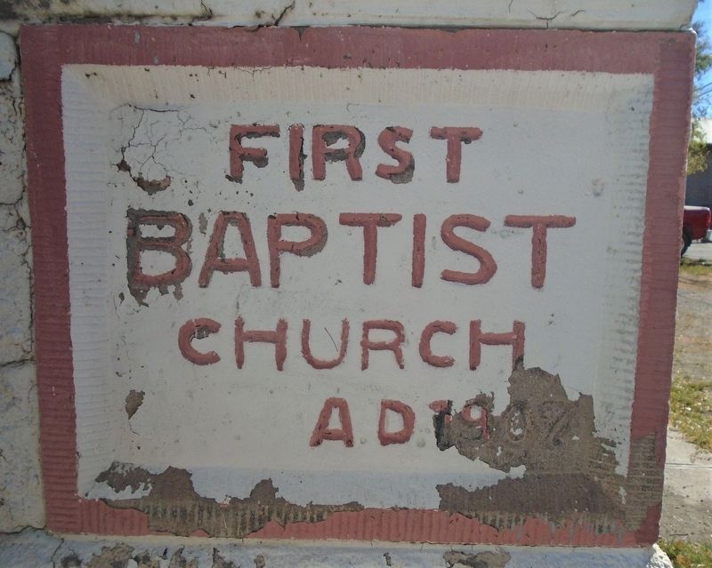 First Baptist Church Cornerstone image. Click for full size.