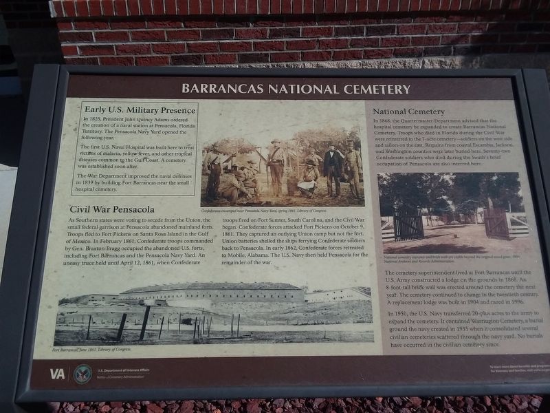 Barrancas National Cemetery Marker image. Click for full size.