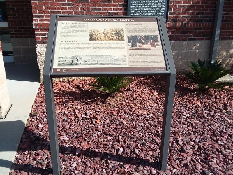 Barrancas National Cemetery Marker. Click for full size. Barrancas National Cemetery Marker image. Click for full size.
