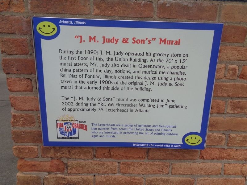 "J.M. Judy & Son's" Mural Marker image. Click for full size.