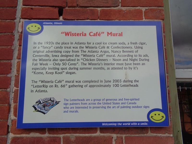 "Wisteria Caf" Mural Marker image. Click for full size.