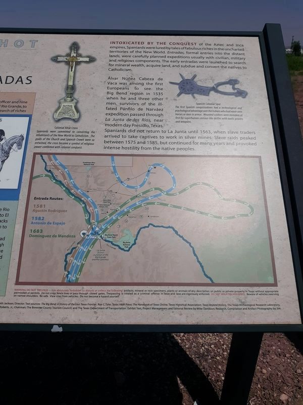 Early Spanish Entradas Marker. Click for full size. Early Spanish Entradas Marker image. Click for full size.