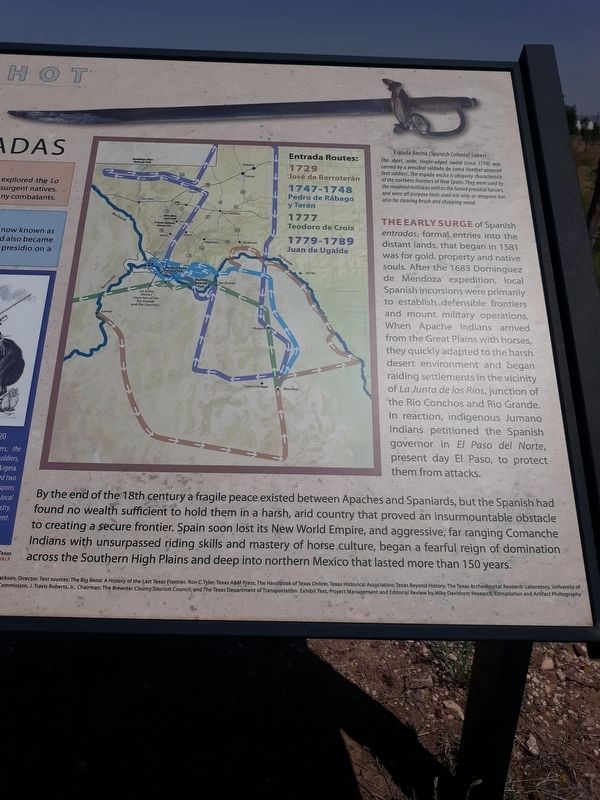 The Late Spanish Entradas Marker. Click for full size. The Late Spanish Entradas Marker image. Click for full size.