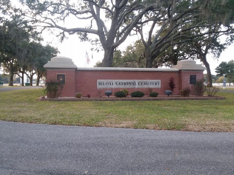 Navy Seabees Memorial, located in Biloxi National Cemetery. Click for full size. Navy Seabees Memorial, located in Biloxi National Cemetery image. Click for full size.