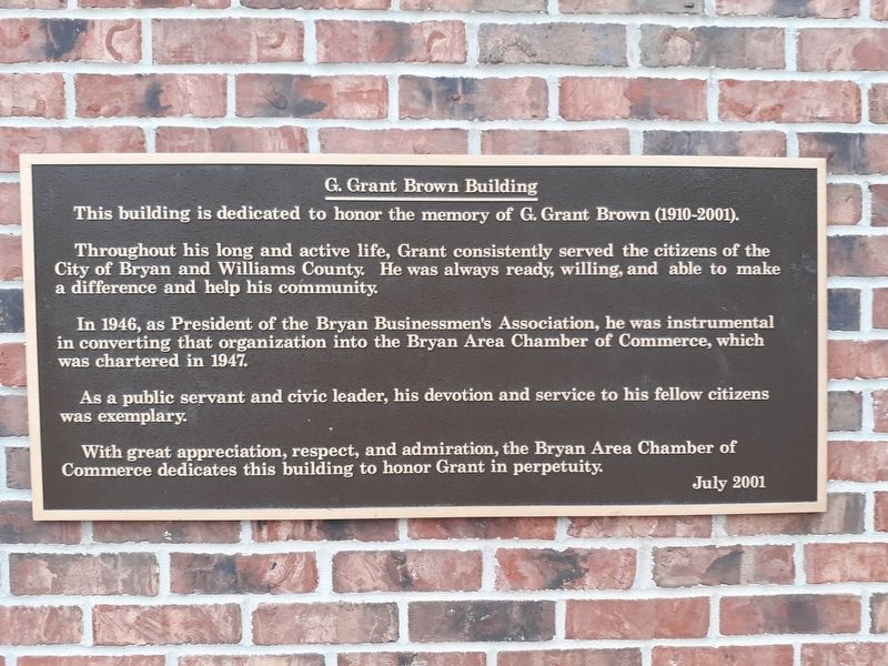 G. Grant Brown Building Marker. Click for full size. G. Grant Brown Building Marker image. Click for full size.