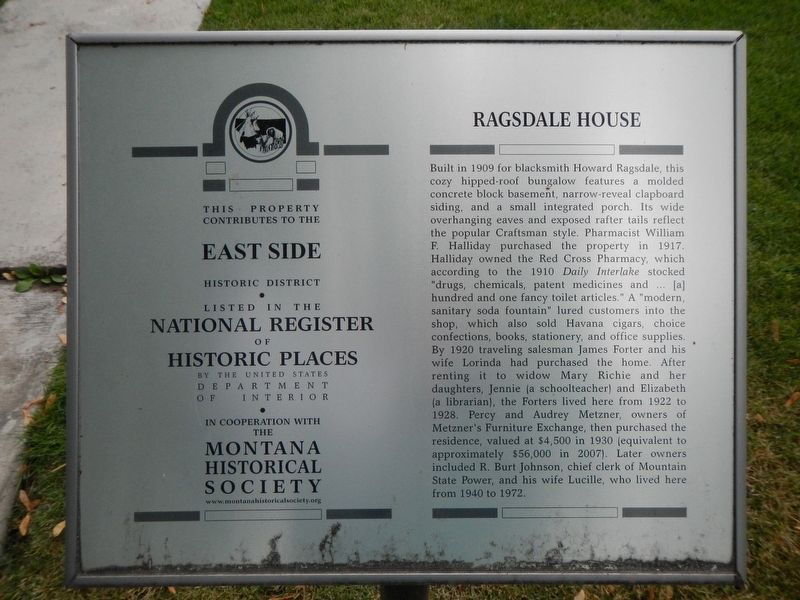 Ragsdale House Marker. Click for full size. Ragsdale House Marker image. Click for full size.