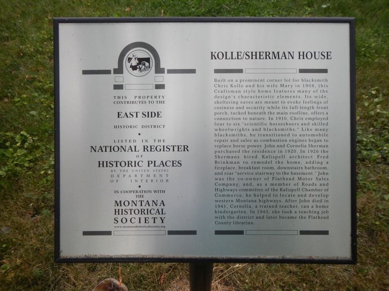 Kolle/Sherman House Marker image. Click for full size.