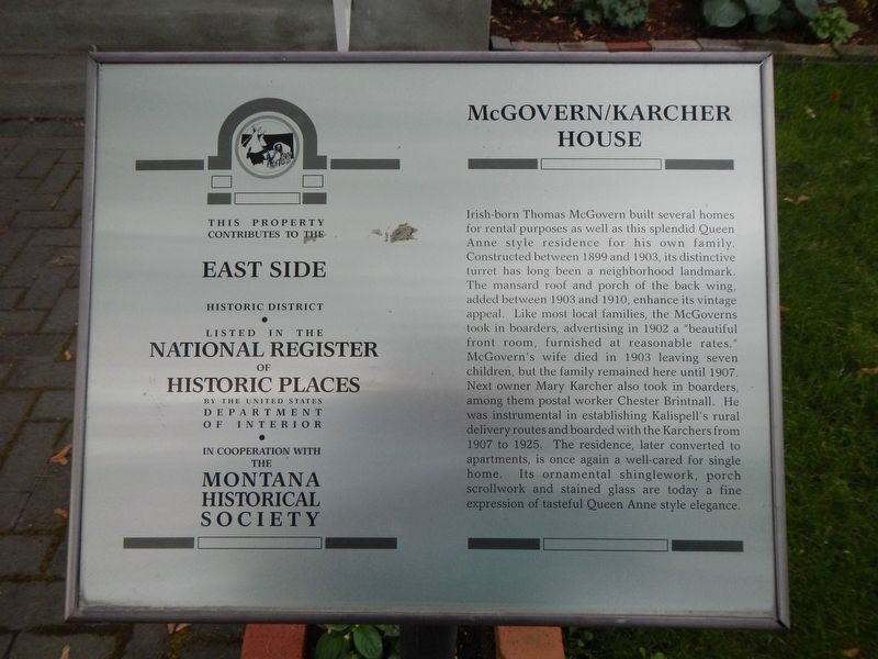 McGovern/Karcher House Marker. Click for full size. McGovern/Karcher House Marker image. Click for full size.