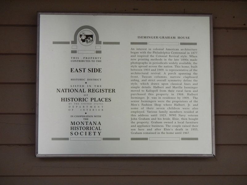 Iseminger/Graham House Marker. Click for full size. Iseminger/Graham House Marker image. Click for full size.