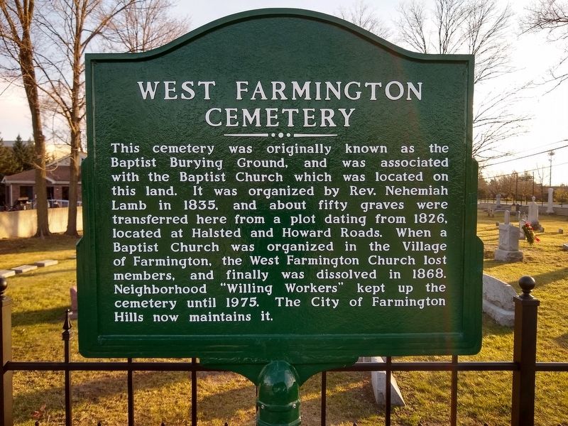 West Farmington Cemetery Marker image. Click for full size.