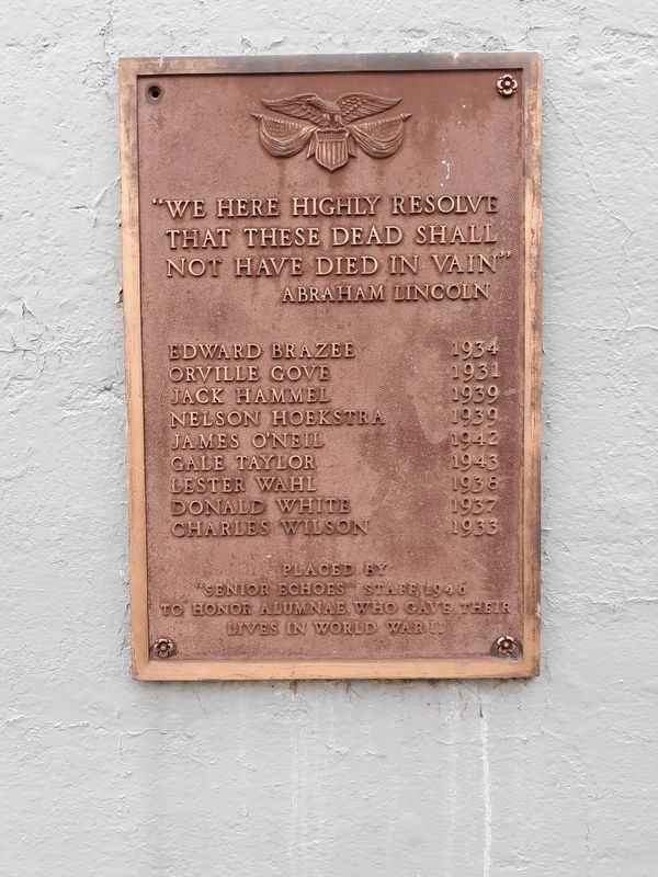 World War II Memorial (Plaque 1). Click for full size. World War II Memorial (Plaque 1) image. Click for full size.