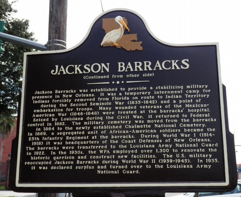 Jackson Barracks Marker image. Click for full size.