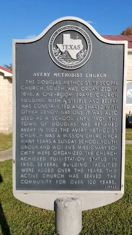 Avery Methodist Church Marker image. Click for full size.
