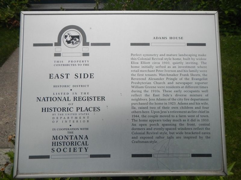 Adams House Marker. Click for full size. Adams House Marker image. Click for full size.