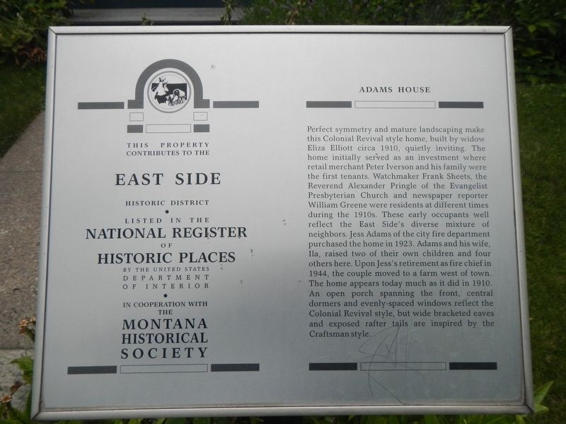 Adams House Marker image. Click for full size.
