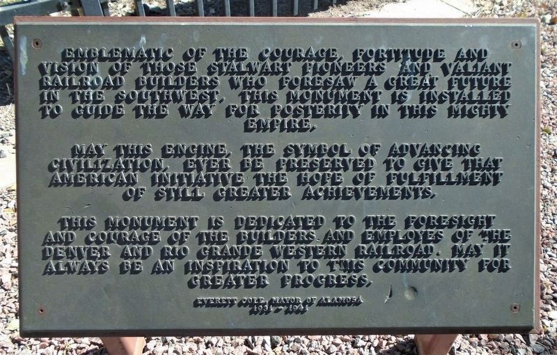 Denver & Rio Grande Western Locomotive No. 169 Marker image. Click for full size.