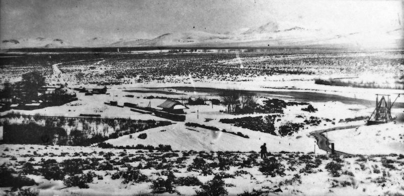 Marker detail: Eagle Eye's View of Dayton Valley, circa 1890 image. Click for full size.