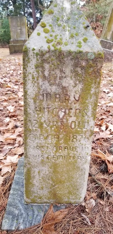 Mary Hitchens - First grave in this Cemetery image. Click for full size.